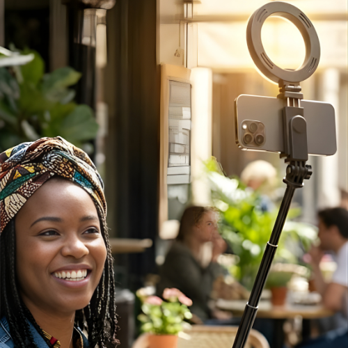 Perche Selfie + Ring Light LED