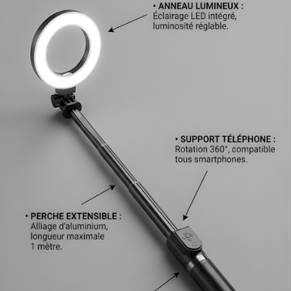 Perche Selfie + Ring Light LED